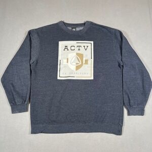 Active Ride Shop Skateboarding Sweatshirt Crewneck Y2K Blue Mens‎ XL Graphic